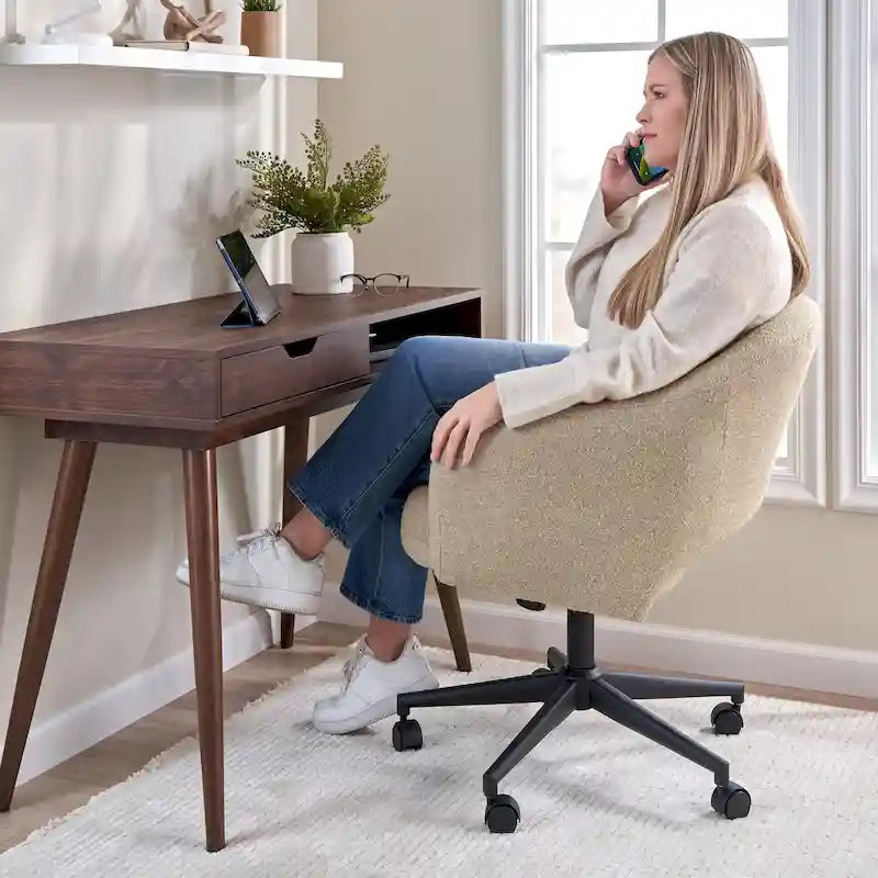 Fabric Swivel Desk Chair with Adjustable Height