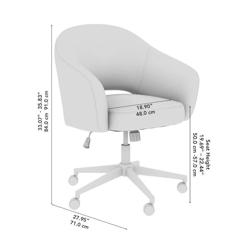 Fabric Swivel Desk Chair with Adjustable Height
