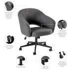 Fabric Swivel Desk Chair with Adjustable Height