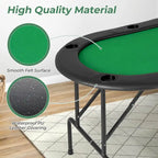 Foldable Poker Table with 8 Cup Holders and Padded Armrests