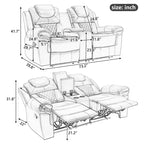 Manual Reclining Loveseat with Storage and Cup Holders