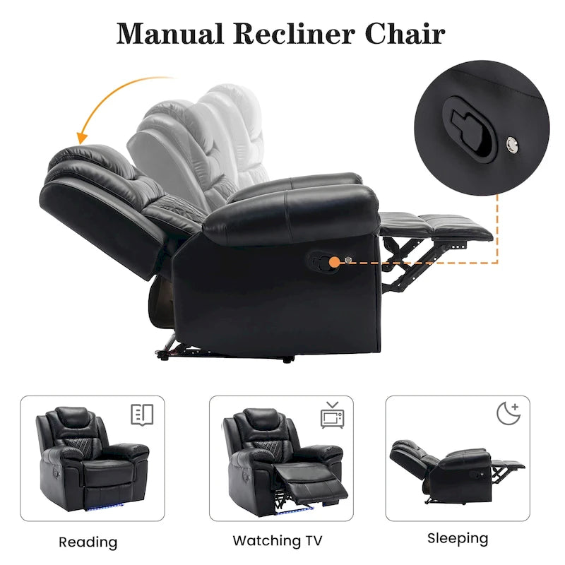 Manual Reclining Loveseat with Storage and Cup Holders