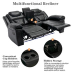 Manual Reclining Loveseat with Storage and Cup Holders