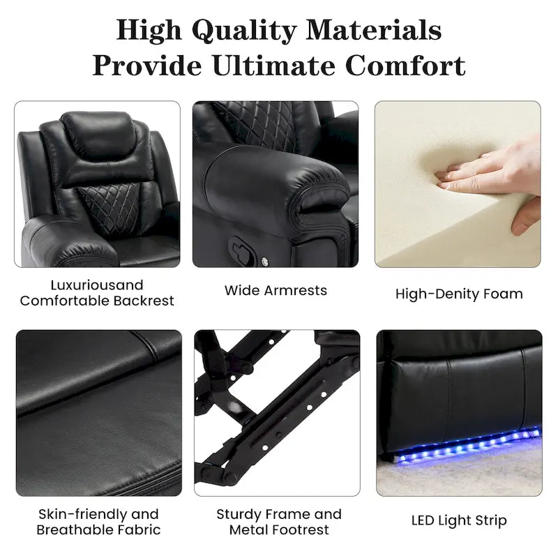 Manual Reclining Loveseat with Storage and Cup Holders