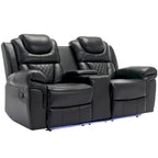 Manual Reclining Loveseat with Storage and Cup Holders