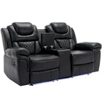 Manual Reclining Loveseat with Storage and Cup Holders