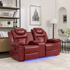 Manual Reclining Loveseat with Storage and Cup Holders