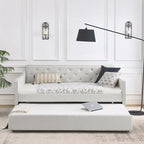 Letto da giorno singolo imbottito con letto estraibile singolo