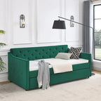 Letto da giorno singolo imbottito con letto estraibile singolo