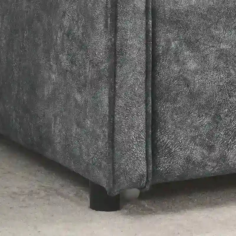 Letto da giorno singolo imbottito con letto estraibile singolo