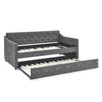 Letto da giorno singolo imbottito con letto estraibile singolo