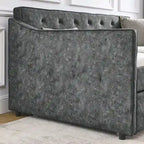 Letto da giorno singolo imbottito con letto estraibile singolo