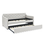 Letto da giorno singolo imbottito con letto estraibile singolo
