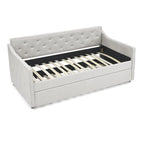 Letto da giorno singolo imbottito con letto estraibile singolo