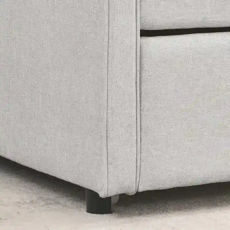 Letto da giorno singolo imbottito con letto estraibile singolo