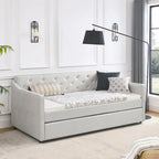 Letto da giorno singolo imbottito con letto estraibile singolo