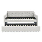 Letto da giorno singolo imbottito con letto estraibile singolo