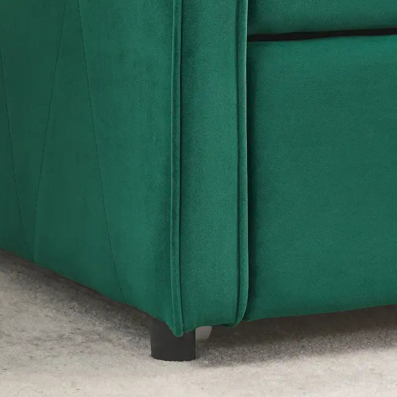 Letto da giorno singolo imbottito con letto estraibile singolo