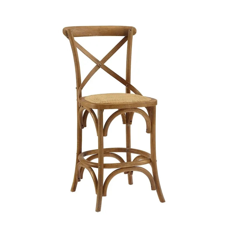 Wood Cross-Back Counter Stool