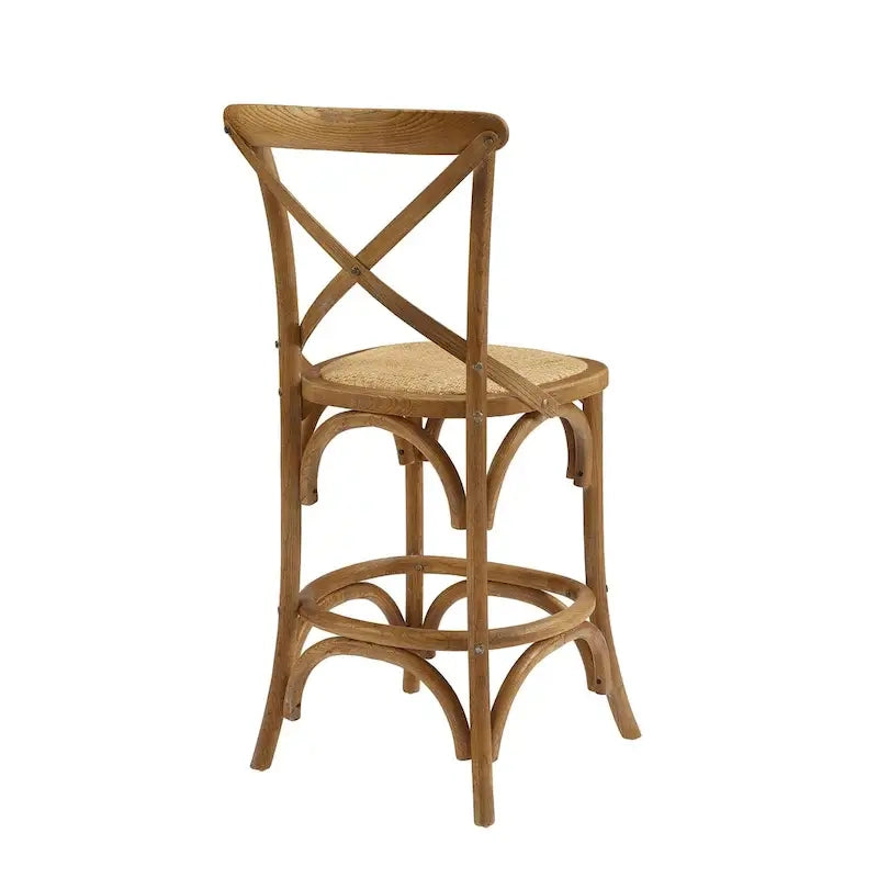 Wood Cross-Back Counter Stool