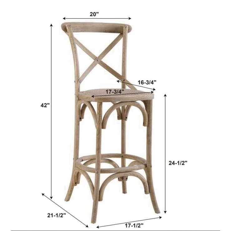 Wood Cross-Back Counter Stool