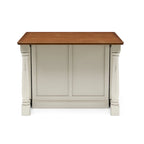 Off-White Wood Kitchen Island with Drop Leaf and Storage