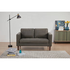 Loveseat-Sofa aus Kunstleder mit Holzbeinen