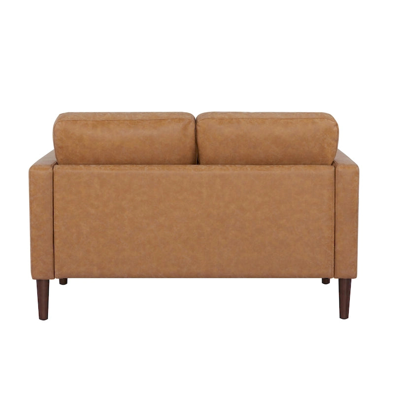 Loveseat-Sofa aus Kunstleder mit Holzbeinen