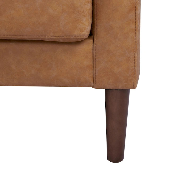 Loveseat-Sofa aus Kunstleder mit Holzbeinen