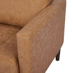 Loveseat-Sofa aus Kunstleder mit Holzbeinen