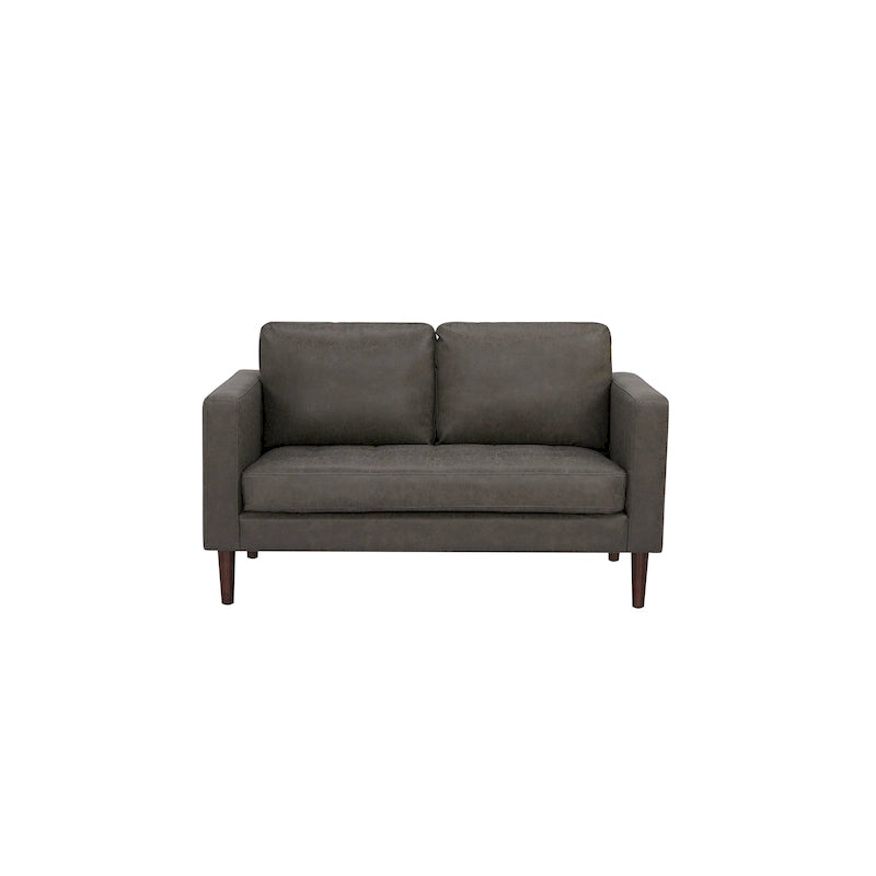 Loveseat-Sofa aus Kunstleder mit Holzbeinen