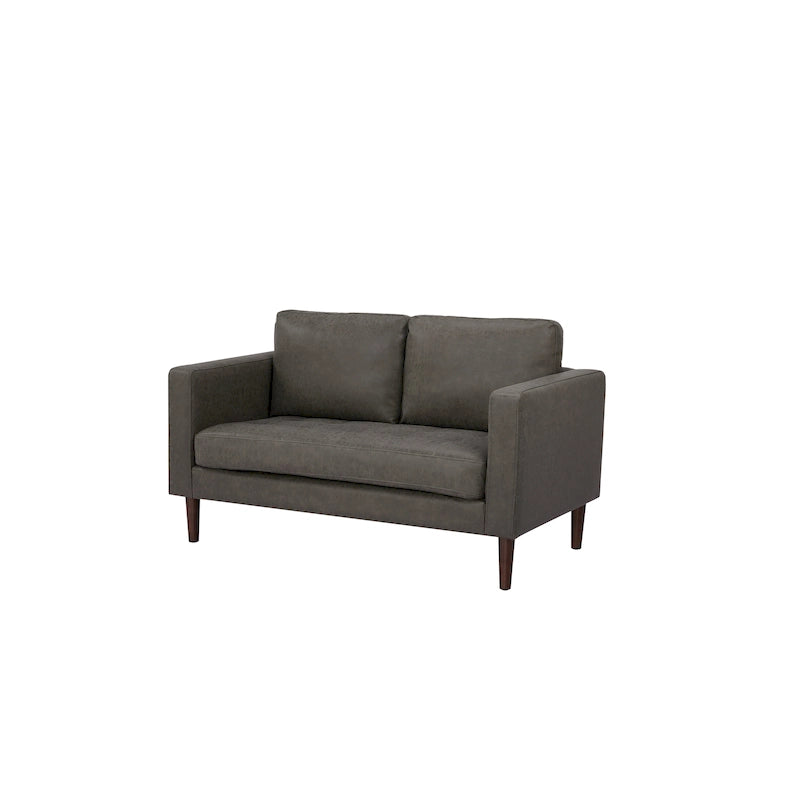 Loveseat-Sofa aus Kunstleder mit Holzbeinen