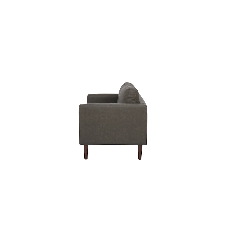 Loveseat-Sofa aus Kunstleder mit Holzbeinen