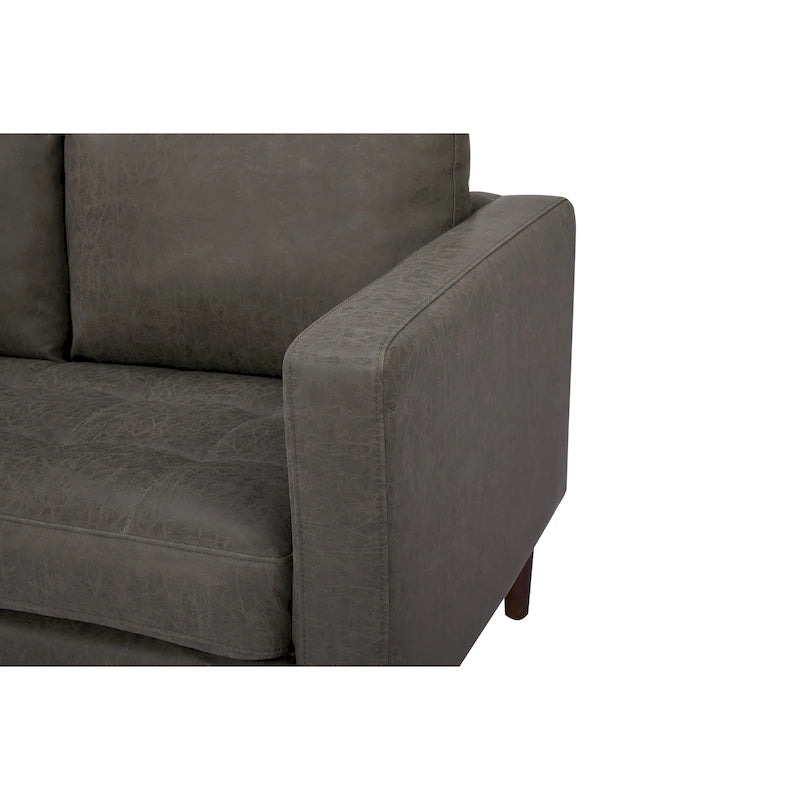 Loveseat-Sofa aus Kunstleder mit Holzbeinen