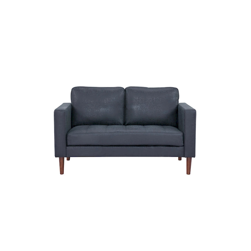 Loveseat-Sofa aus Kunstleder mit Holzbeinen
