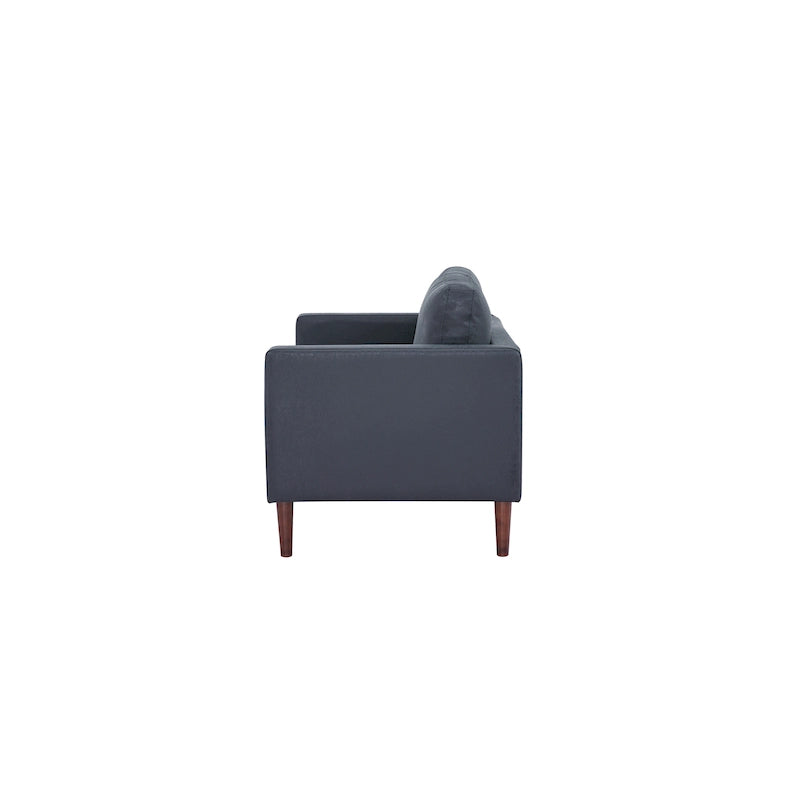 Loveseat-Sofa aus Kunstleder mit Holzbeinen