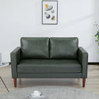 Loveseat-Sofa aus Kunstleder mit Holzbeinen