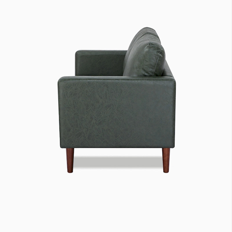 Loveseat-Sofa aus Kunstleder mit Holzbeinen