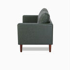 Loveseat-Sofa aus Kunstleder mit Holzbeinen