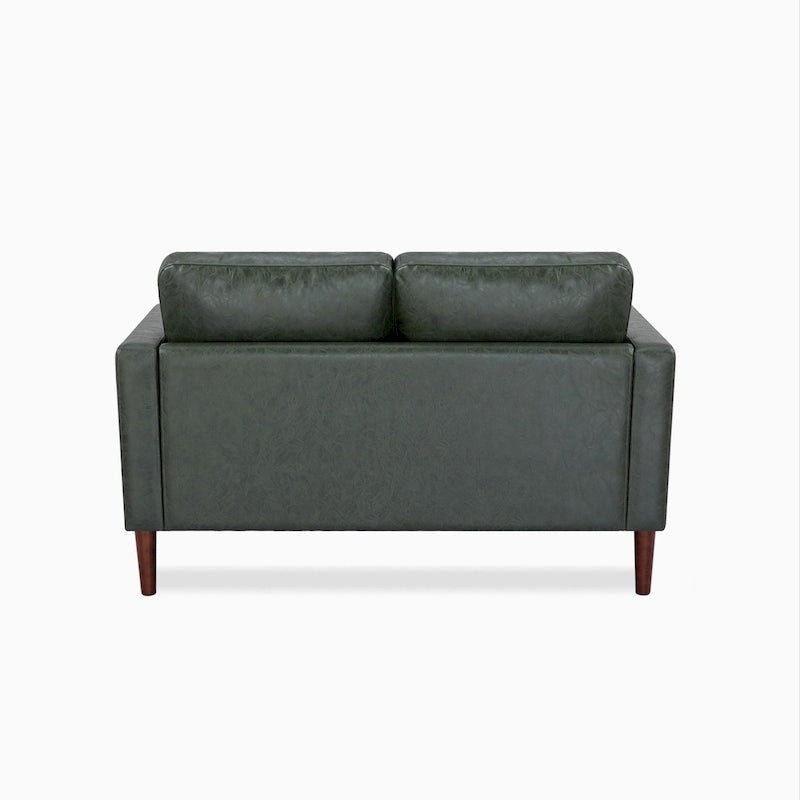Loveseat-Sofa aus Kunstleder mit Holzbeinen