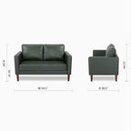 Loveseat-Sofa aus Kunstleder mit Holzbeinen