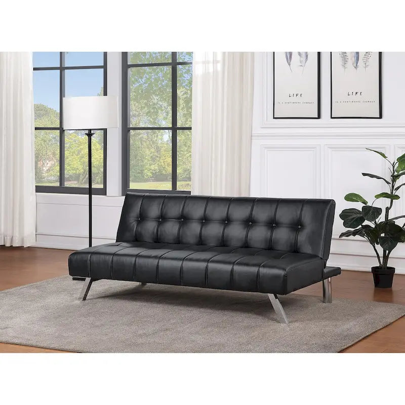 Convertible Futon Sofa with Metal Legs