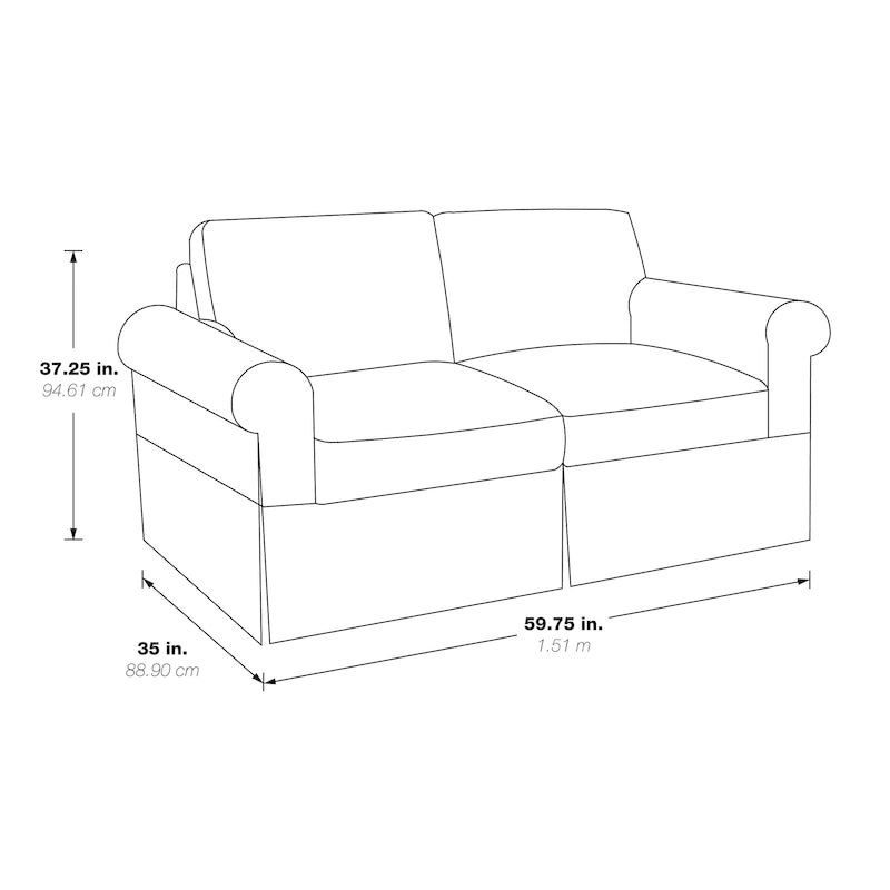 Slipcover Loveseat with Rounded Arms