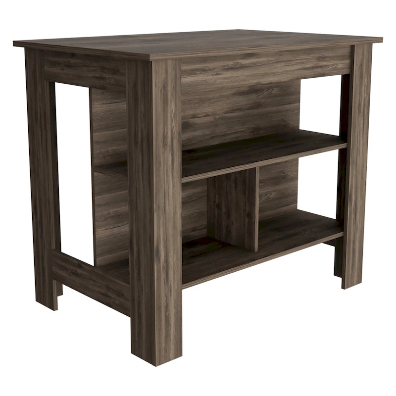Kitchen Island with Open Storage Shelves