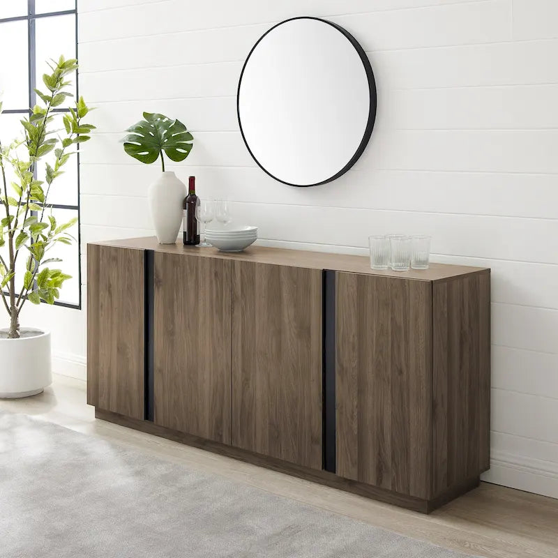 70-Inch Four-Door Sideboard with Adjustable Shelves