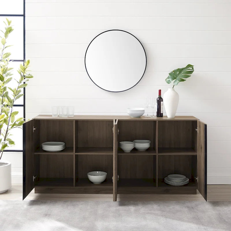 Sideboard mit vier Türen, 70 Zoll, und verstellbaren Einlegeböden