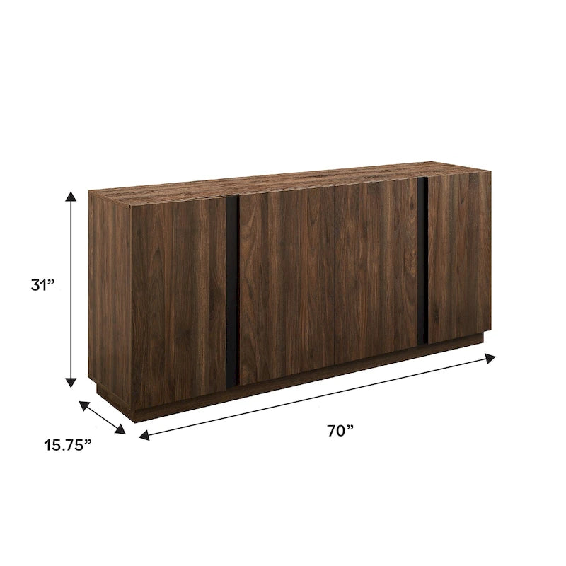 Sideboard mit vier Türen, 70 Zoll, und verstellbaren Einlegeböden