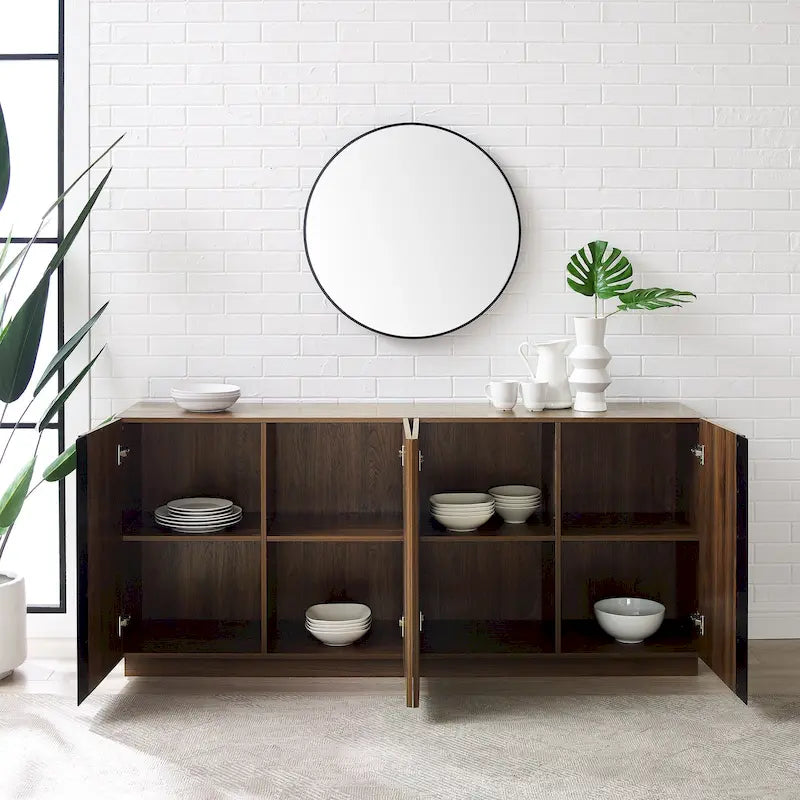 Sideboard mit vier Türen, 70 Zoll, und verstellbaren Einlegeböden