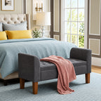 Storage Bench , Bedroom Bench with Arms Ottoman entryway bench with storage