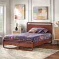 Queen Platform Bed with Slats - Walnut Finish